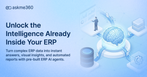Pre-built AI agents for ERP delivering instant answers, visual insights, and automated reports